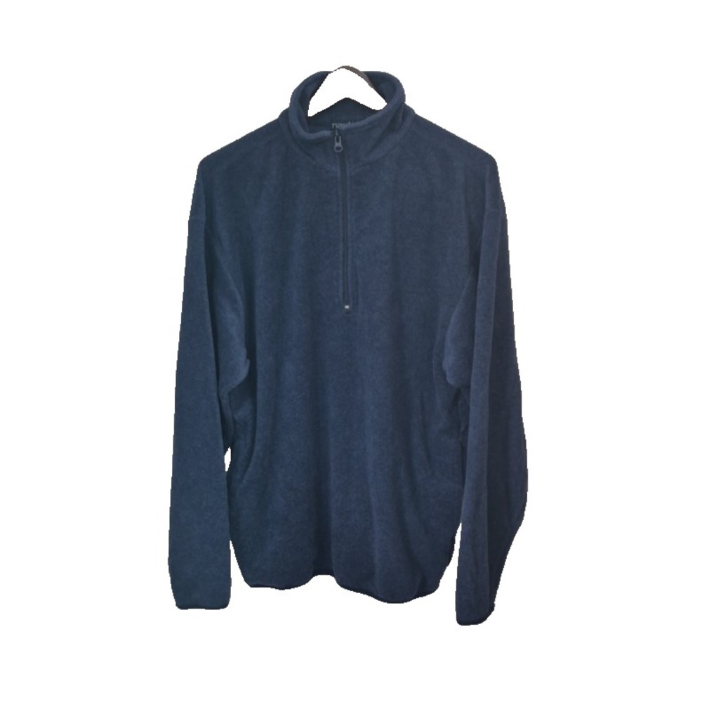 Nautica 1/2 Zip Sweater Mens Medium Blue‎ Long Sleeve Fleece Pullover VTG